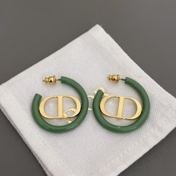 Créoles Dior vertes et blanches