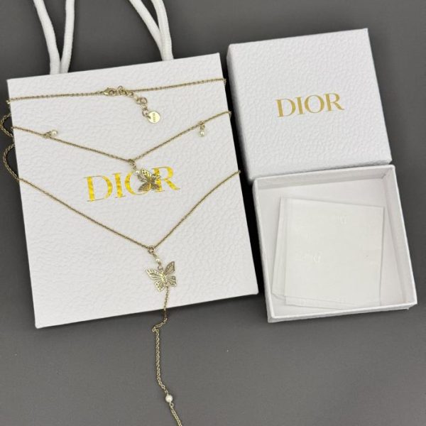Collier double papillon Dior