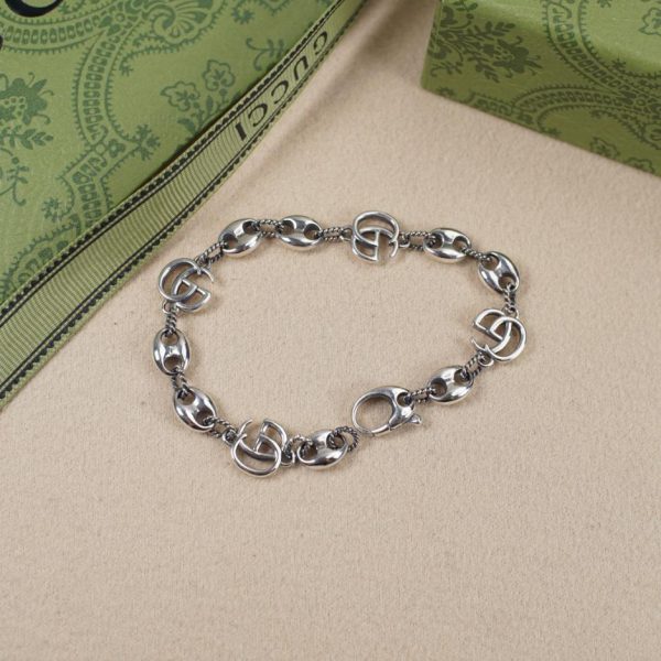 Bracelet ancre à nez de cochon double g entrelacé Gucci