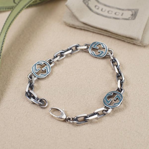 Bracelet vert entrelacé Gucci double g
