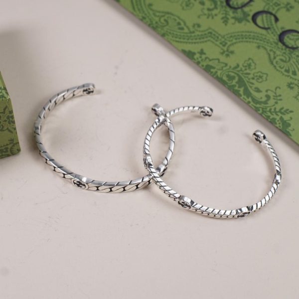 Bracelet en argent double g entrelacé Gucci