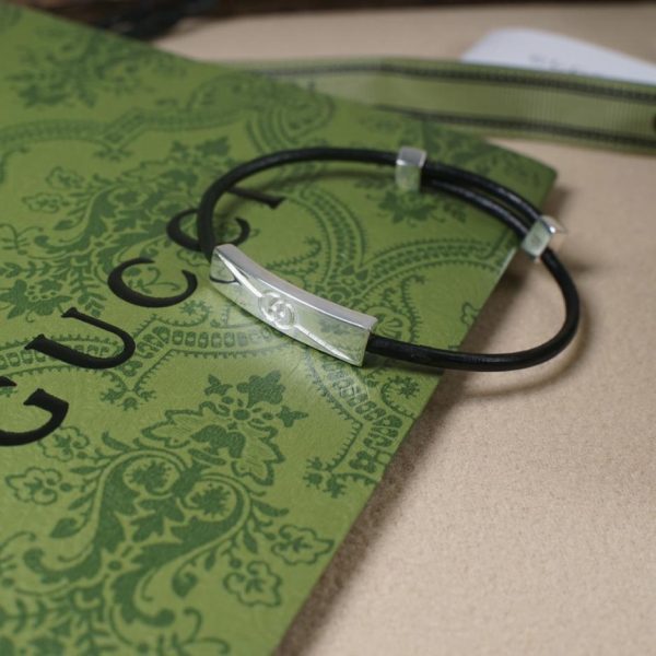 Bracelet ceinture en cuir sergé double g Gucci