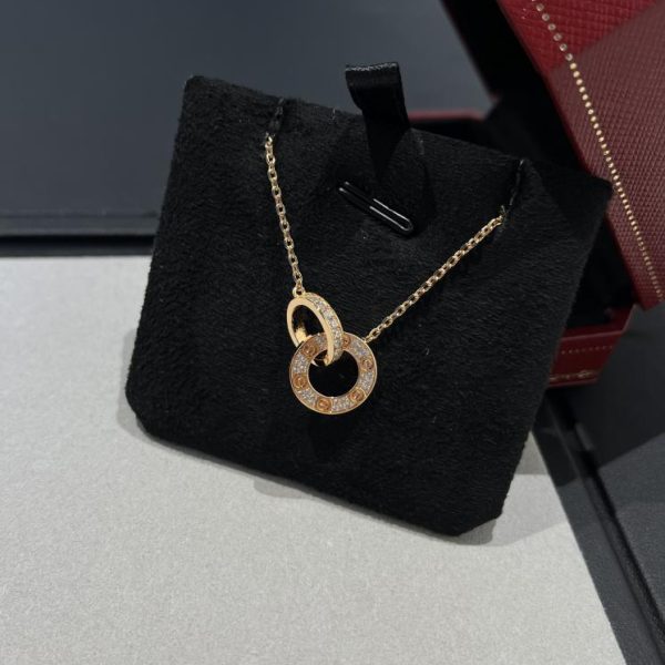 Collier gâteau à double anneau en diamant Cartier