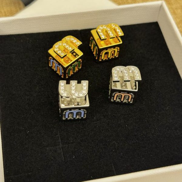 Boucles d'oreilles Miu Miu Square Color Or/Argent