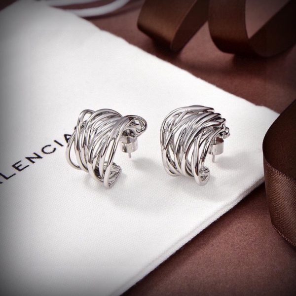 Balenciaga nouvelles boucles d'oreilles en argent