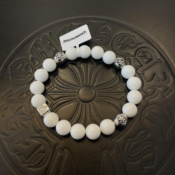 Bracelet rétro multi-éléments en agate blanche Chrome Hearts