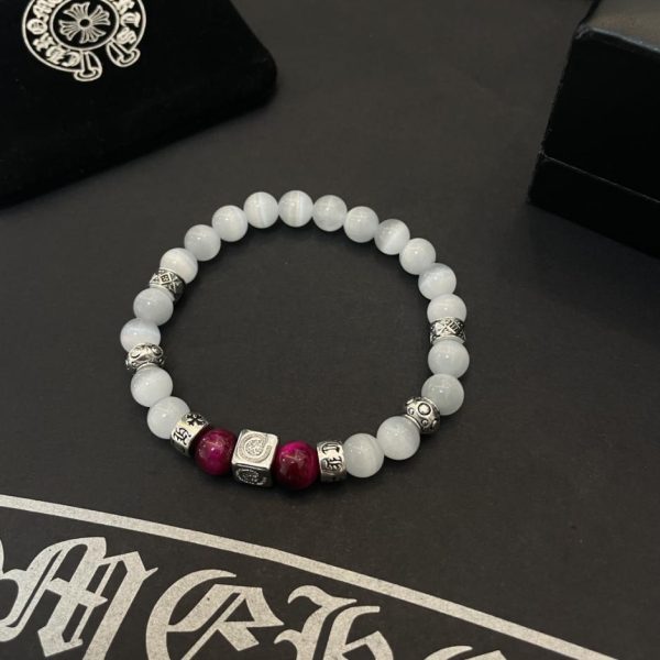 Bracelet rétro multi-éléments en opale blanche Chrome Hearts
