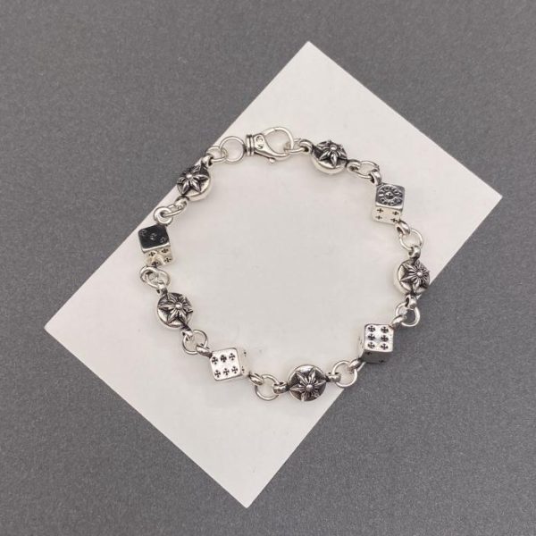 Bracelet hexagramme gravé avec dés Chrome Hearts