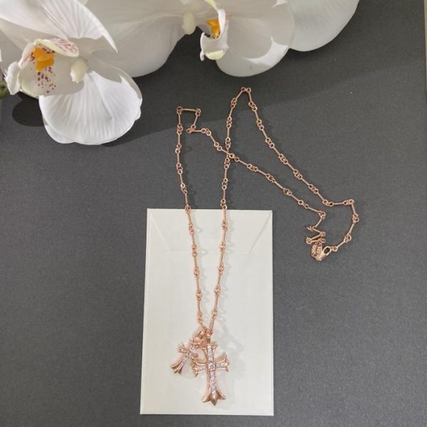 Collier double croix en diamant Chrome Hearts