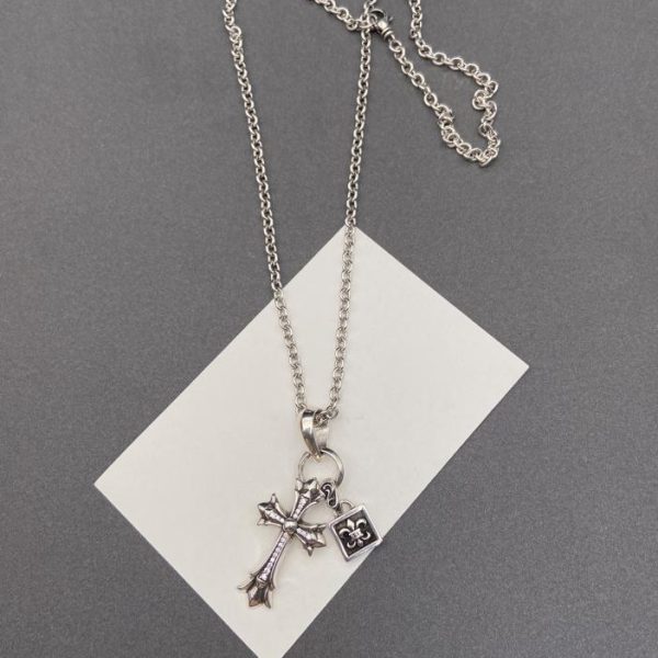 Collier croix ancre Chrome Hearts