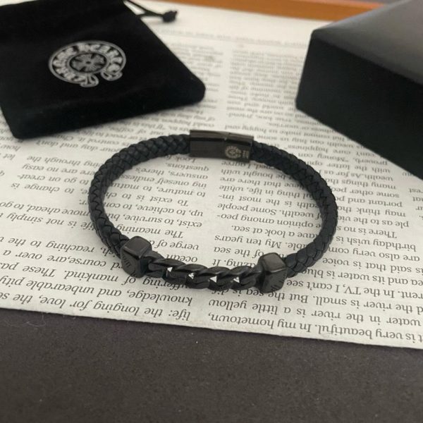 Bracelet cordon en cuir Chrome Hearts