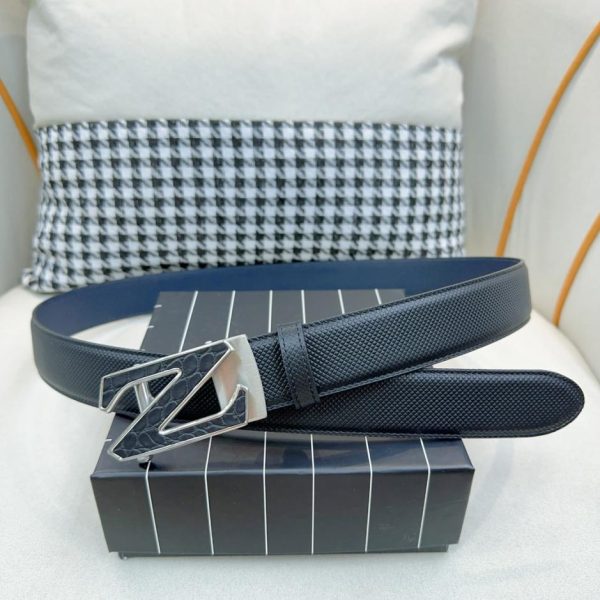 Zegna importé cuir de veau largeur-3.5cm pour hommes