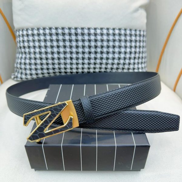 Zegna importé cuir de veau largeur-3.5cm pour hommes