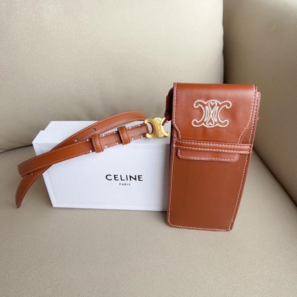 Sac pour téléphone portable Celine Arc de Triomphe avec bandoulière en cuir de veau