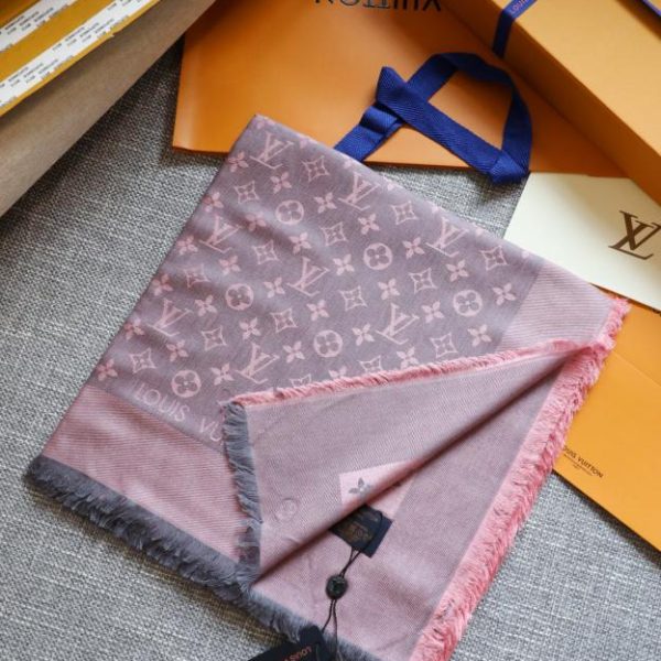 Écharpe carrée en jacquard ton sur ton Louis Vuitton