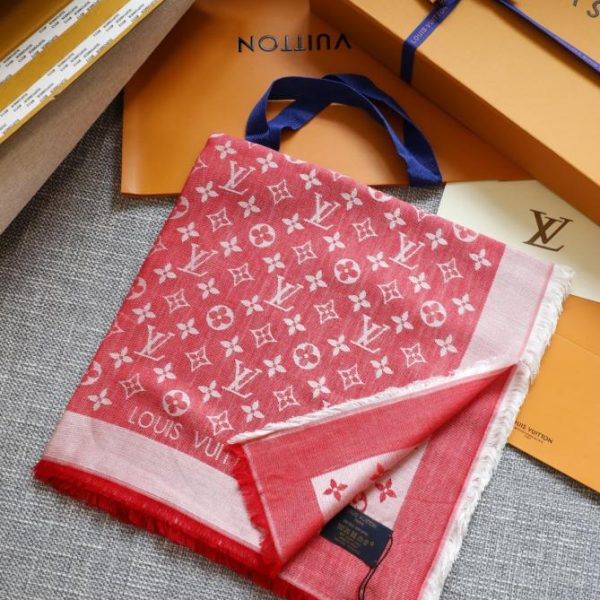 Écharpe carrée en jacquard ton sur ton Louis Vuitton