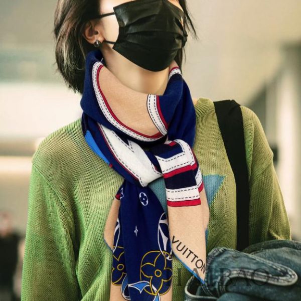 Foulard carré en cachemire fleuri Louis Vuitton