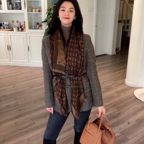 Écharpe jacquard foncé Louis Vuitton
