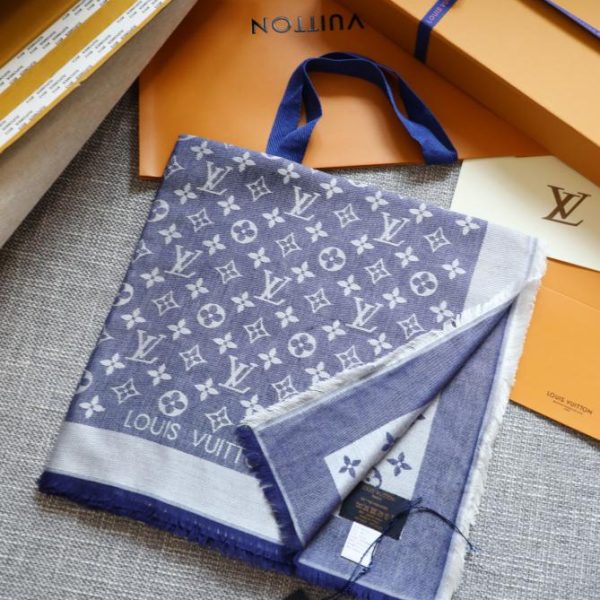 Écharpe carrée en jacquard ton sur ton Louis Vuitton
