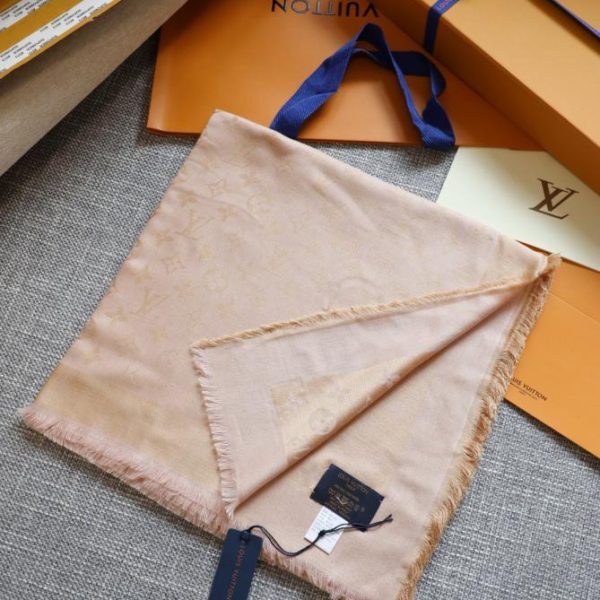 Écharpe carrée en jacquard ton sur ton Louis Vuitton