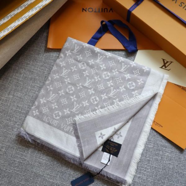 Écharpe carrée en jacquard ton sur ton Louis Vuitton