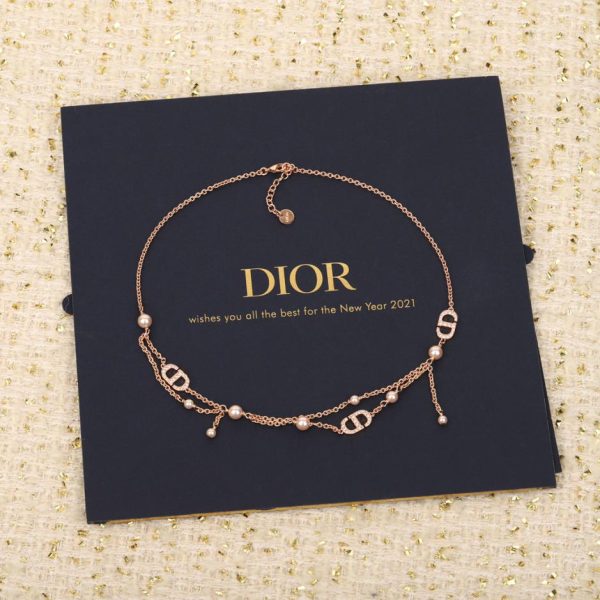 Collier à pampilles en perles multicolores Dior