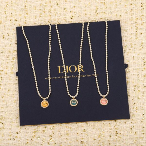 Collier de perles en verre multicolore Dior