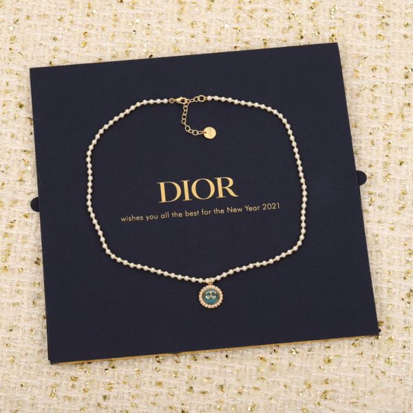 Collier de perles en verre multicolore Dior