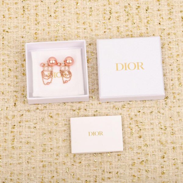 Boucles d'oreilles doubles perles à triple pampilles Dior
