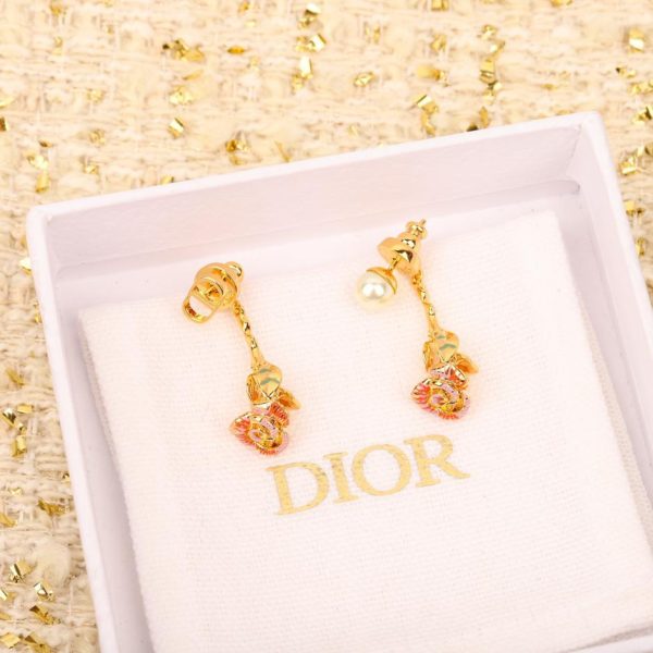 Boucles d'oreilles Dior roses