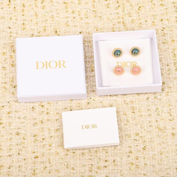 Boucles d'oreilles en perles de verre Dior