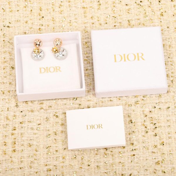 Boucles d'oreilles boussole en argent massif Dior