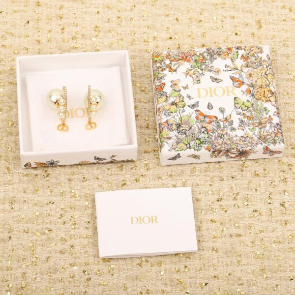 Boucles d'oreilles Dior Pearl CD strass