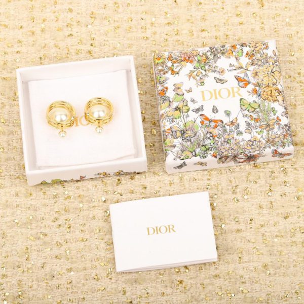 Boucles d'oreilles perles creuses Dior