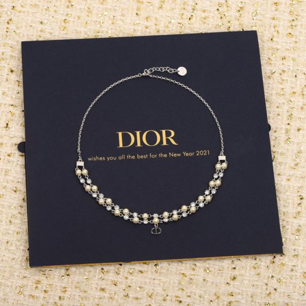Collier double épaisseur de perles et diamants Dior