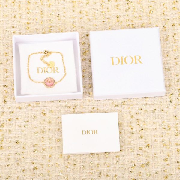 Bracelet collier en caoutchouc rose Dior
