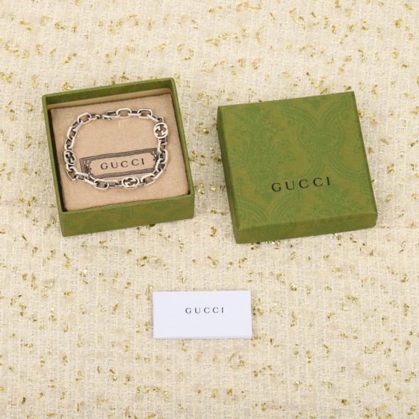 Bracelet en argent Double G entrelacé Gucci