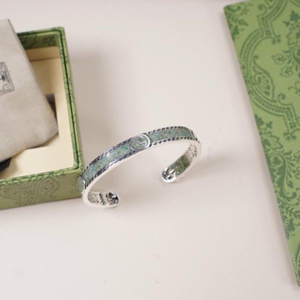Bracelet en émail double g entrelacé Gucci
