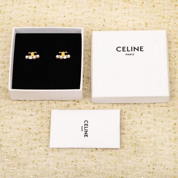 Boucles d'oreilles Céline Arc de Triomphe en perles et diamants