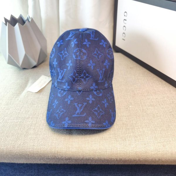 Casquette de baseball bleue à nouveau motif Louis Vuitton version haute 23s