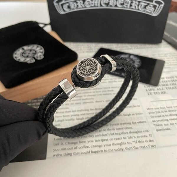 Bracelet cordon en cuir classique vintage Chrome Hearts (03B4)