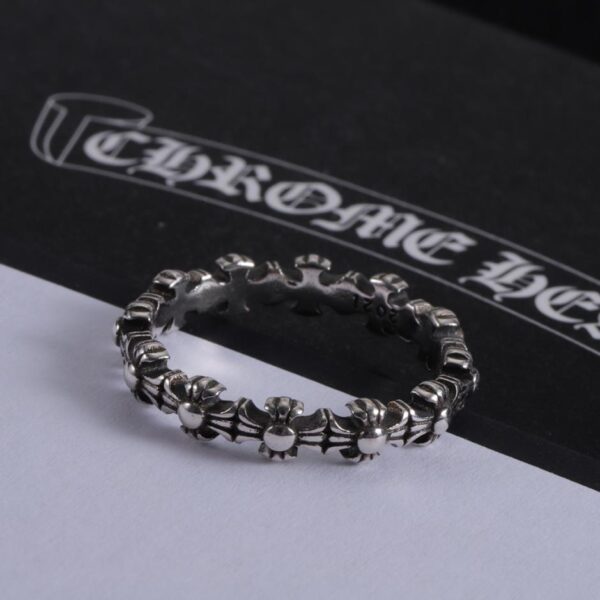  Bague Coeurs Chromés(347B)