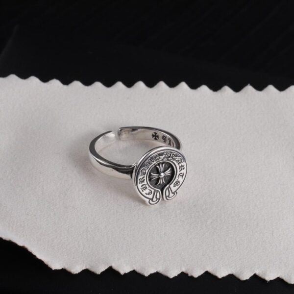  Bague Coeurs Chromés(DA47)