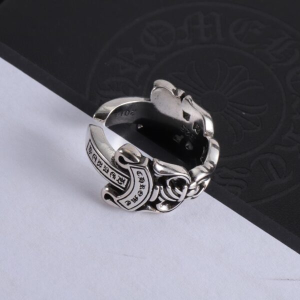  Bague coeurs chromés (E96F)