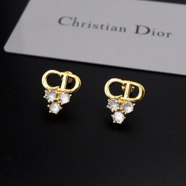 Boucles d'oreilles Dior CD trois diamants (210F)