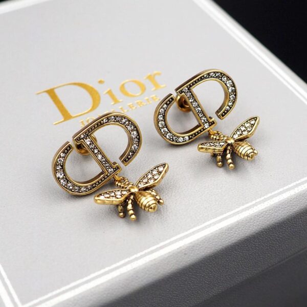 Boucles d'oreilles abeille en or antique Dior (EACD)