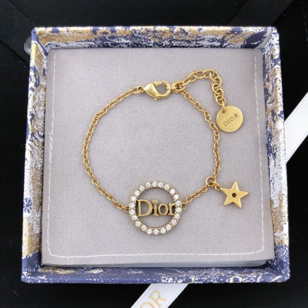 Dior Original nouveau produit rond CD pendentif micro-serti diamant étoile collier (5CD3)