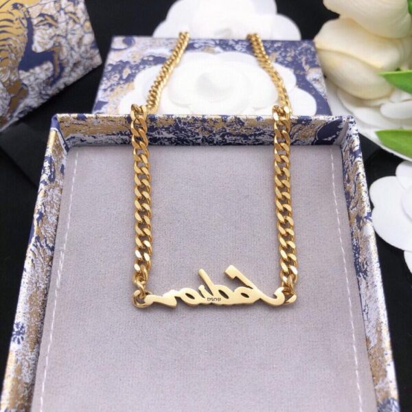 Collier lettre Dior jadior diamant collier neuf (4AF4)