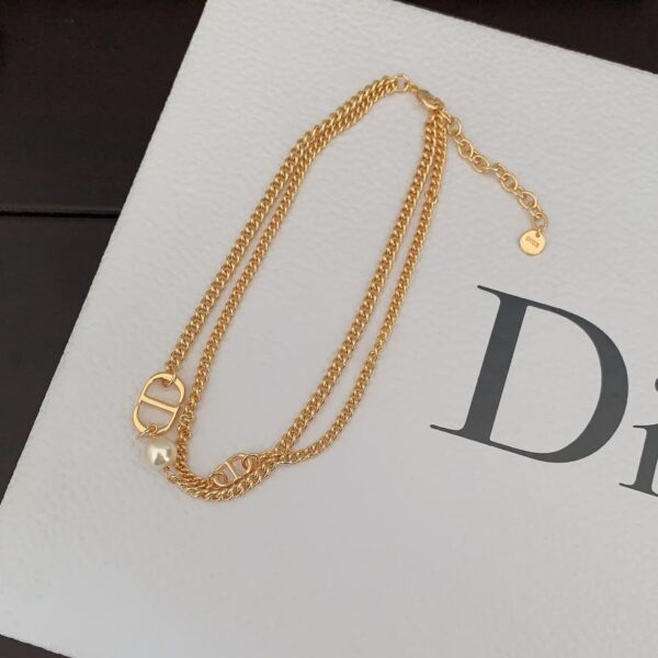 Dior nouveau collier double couche cd (A9A4)