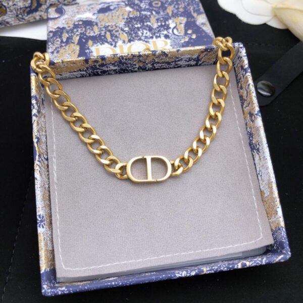 Collier Dior chaîne fine CD brillant (4806)